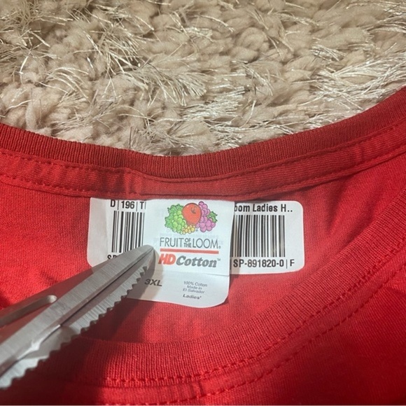 Fruit Of The Loom June Girl Red T-Shirt Women’s Size 3XL - Picture 8 of 10